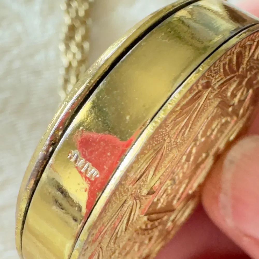 32” Vintage Faux Gold Coin Pendant Necklace Napoleon, Marie Louise & Francis II